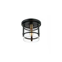 Maxim Lighting Capitol 1-Light Flush Mount - 120V - Black / Antique Brass