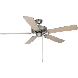 Maxim Lighting Basic-Max 52" Ceiling Fan - Silver / Maple Blades - 120V - Satin Nickel