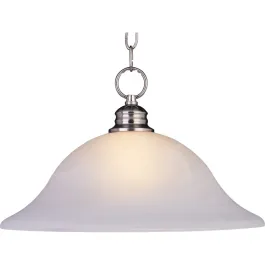 Maxim Lighting Essentials 16" 1-Light Pendant - Marble Glass Shade - 120V - Satin Nickel