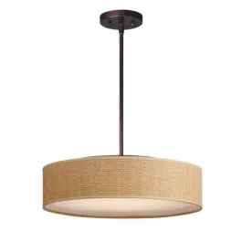 Maxim Lighting Prime 20" LED Pendant - 3000K - 120V - Grass Cloth / Oil Rubbed Bronze