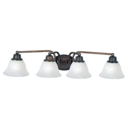 Maxim Lighting Malaga 4-Light Vanity Light - Marble Glass Shade - 120V - Oil Rubbed Bronze