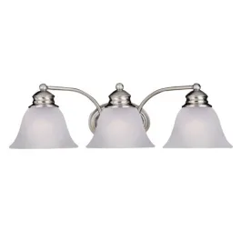 Maxim Lighting Malaga 3-Light Vanity Light - Frosted Glass Shade - 120V - Satin Nickel