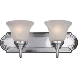 Maxim Lighting Essentials 2-Light Vanity Light - Marble Glass Shade - 120V - Polished Chrome