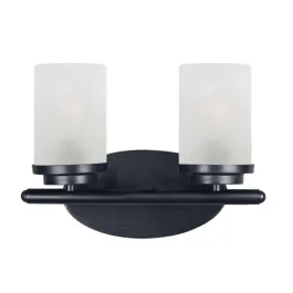 Maxim Lighting Corona 2-Light Vanity Light - Frosted Glass Shade - 120V - Black
