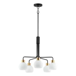 Maxim Lighting Coraline 5-Light Chandelier - 120V - Bronze / Satin Brass