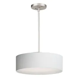 Maxim Lighting Prime 16" LED Pendant - 3000K - 120V - White Linen / Satin Nickel
