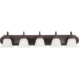 Maxim Lighting Essentials 5-Light Vanity Light - Marble Glass Shade - 120V - Oil Rubbed Bronze
