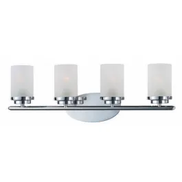 Maxim Lighting Corona 4-Light Vanity Light - Frosted Glass Shade - 120V - Polished Chrome