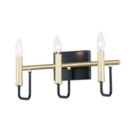 Maxim Lighting Sullivan 3-Light Vanity Light - 120V - Black / Gold