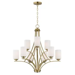 Maxim Lighting Deven 9-Light Chandelier - 120V - Satin Brass