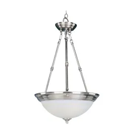 Maxim Lighting Essentials 15" 3-Light Invert Bowl Pendant - 120V - Satin Nickel