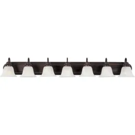 Maxim Lighting Essentials 7-Light Vanity Light - Marble Glass Shade - 120V - Oil Rubbed Bronze