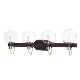 Maxim Lighting Bauhaus 4-Light Bath Vanity Light - 120V - Bronze / Satin Brass