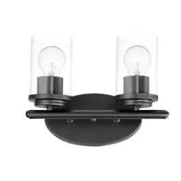 Maxim Lighting Corona 2-Light Vanity Light - Clear Glass Shade - 120V - Black