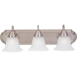 Maxim Lighting Essentials 3-Light Vanity Light - Marble Glass Shade - 120V - Satin Nickel