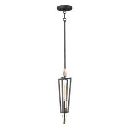 Maxim Lighting Wings 1-Light Pendant - 120V - Black / Satin Brass