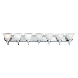 Maxim Lighting Essentials 7-Light Vanity Light - Marble Glass Shade - 120V - Polished Chrome