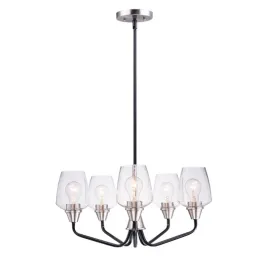 Maxim Lighting Goblet 5-Light Chandelier - 120V - Black / Satin Nickel