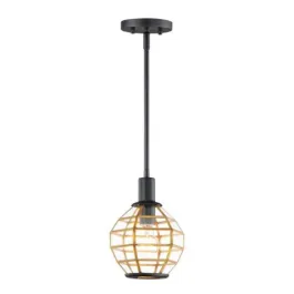 Maxim Lighting Heirloom 1-Light Mini Pendant - 120V - Black / Burnished Brass