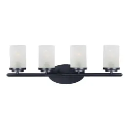 Maxim Lighting Corona 4-Light Vanity Light - Frosted Glass Shade - 120V - Black
