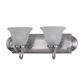 Maxim Lighting Essentials 2-Light Vanity Light - Frosted Glass Shade - 120V - Satin Nickel