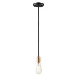 Maxim Lighting Early Electric 1-Light Pendant - 120V - Black / Antique Brass