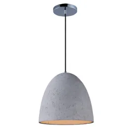Maxim Lighting Crete 15" 1-Light Pendant - 120V - Gray / Polished Chrome