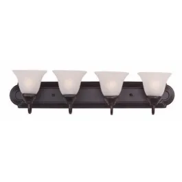 Maxim Lighting Essentials 4-Light Vanity Light - Frosted Glass Shade - 120V - Oil Rubbed Bronze