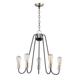 Maxim Lighting Haven 5-Light Chandelier - 120V - Oil Rubbed Bronze / Antique Brass