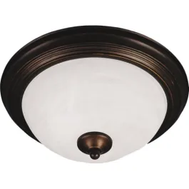 Maxim Lighting Essentials 16" 3-Light Flush Mount - Marble Glass Shade - 120V - Oil Rubbed Bronze