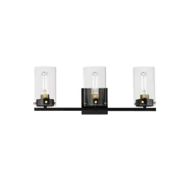 Maxim Lighting Pinn 3-Light Bath Vanity Light - 120V - Black / Satin Brass