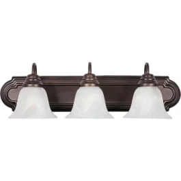 Maxim Lighting Essentials 3-Light Vanity Light - Marble Glass Shade - 120V - Oil Rubbed Bronze