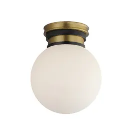Maxim Lighting San Simeon 1-Light Flush Mount - 120V - Black / Natural Aged Brass