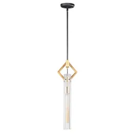 Maxim Lighting Flambeau 1-Light Mini Pendant - 120V - Black / Antique Brass