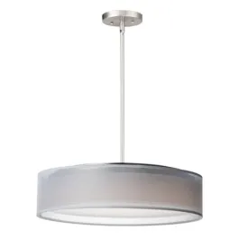 Maxim Lighting Prime 20" LED Pendant - 3000K - 120V - White Oxide / Satin Nickel