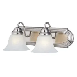 Maxim Lighting Essentials 2-Light Vanity Light - Marble Glass Shade - 120V - Satin Nickel