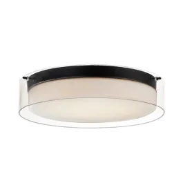 Maxim Lighting Duo 16" Round LED Flush Mount - 3000K - 120V - Black