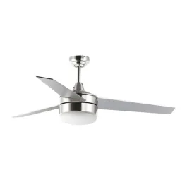Maxim Lighting Trio 52" 2-Light Ceiling Fan - Silver / Black Blades - 120V - Satin Nickel