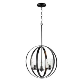 Maxim Lighting Sentinel 3-Light Pendant - 120V - Black