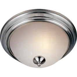 Maxim Lighting Essentials 12" 1-Light Flush Mount - Ice Glass Shade - 120V - Satin Nickel