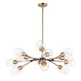 Maxim Lighting Savvy 12-Light Chandelier - 120V - Antique Brass / Black