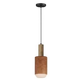 Maxim Lighting Scout 1-Light Mini Pendant - 120V - Weathered Wood / Tan Leather