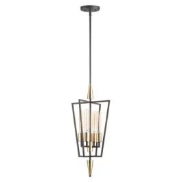 Maxim Lighting Wings 4-Light Pendant - 120V - Black / Satin Brass