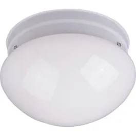 Maxim Lighting Essentials 8" 1-Light Flush Mount - White Glass Shade - 120V - White