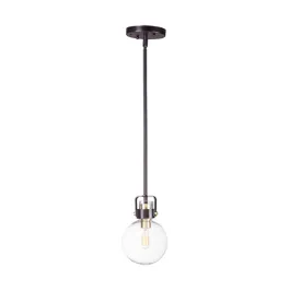 Maxim Lighting Bauhaus 1-Light Mini Pendant - 120V - Bronze / Satin Brass
