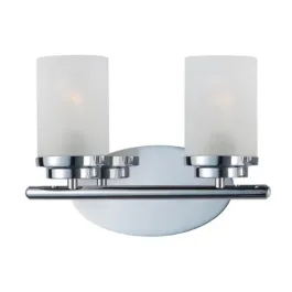 Maxim Lighting Corona 2-Light Vanity Light - Frosted Glass Shade - 120V - Polished Chrome