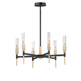 Maxim Lighting Flambeau 6-Light Chandelier - 120-277V - Black / Antique Brass