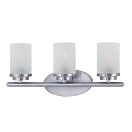 Maxim Lighting Corona 3-Light Vanity Light - Frosted Glass Shade - 120V - Satin Nickel
