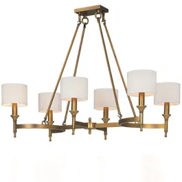 Maxim Lighting Fairmont 6-Light Chandelier - 120V - Natural Aged Brass