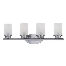 Maxim Lighting Corona 4-Light Vanity Light - Frosted Glass Shade - 120V - Satin Nickel
